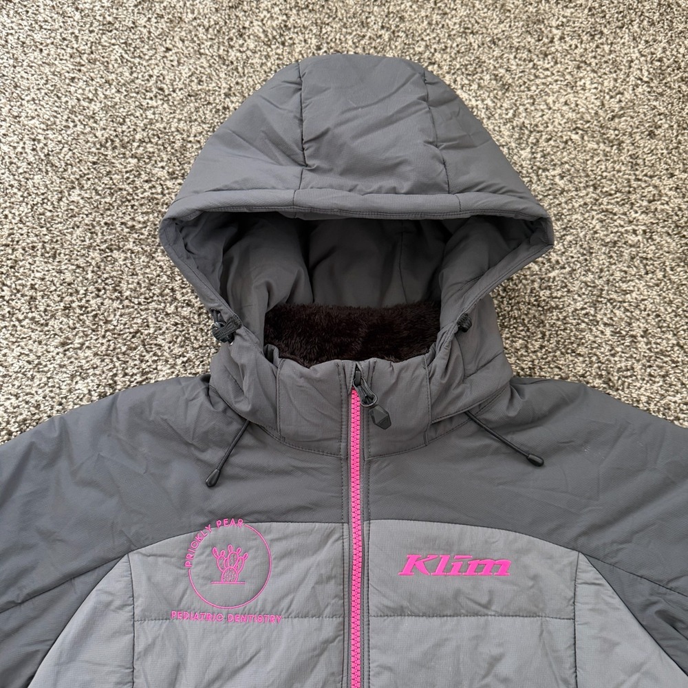 KLIM Gray Waverly Insulated Jacket Hooded Size Medium Outdoor Hike Snowmobile